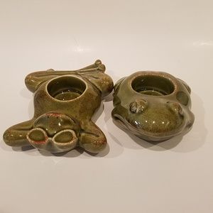 Partylite frog candel holder set of 2